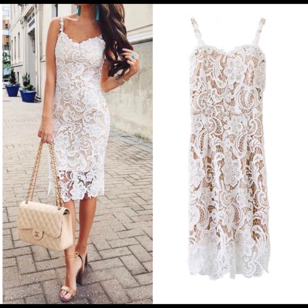 Crochet lace cocktail dress